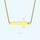 Sideways cross in solid gold